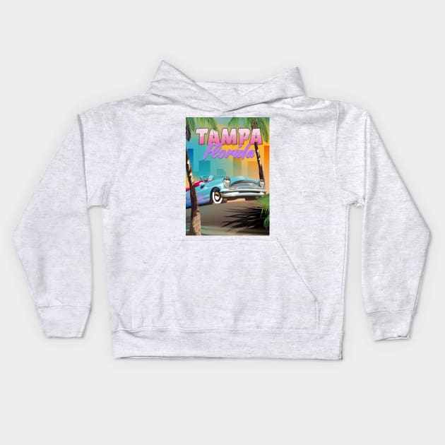 Tampa Florida Kids Hoodie by nickemporium1